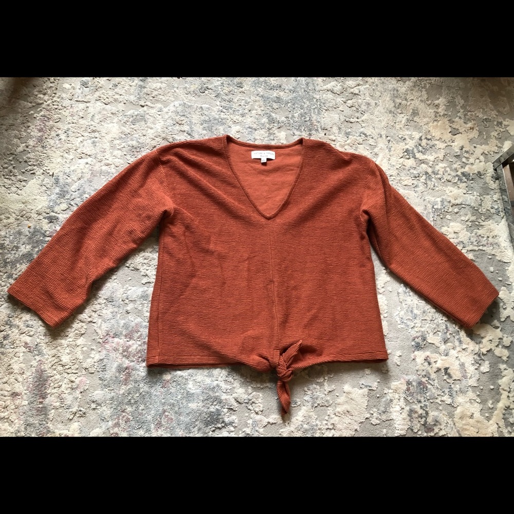 🖤 Madewell Texture & Thread Tie Front Top - Picture 2 of 8
